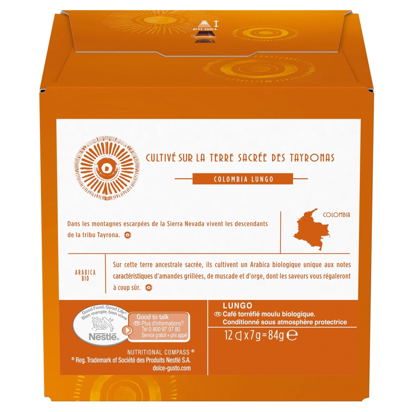 [ANTI-GASPILLAGE] Café Capsules Lungo Intensité 5 Compatible Dolce Gusto Colombie Bio NESCAFE - Date de durabilité minimale : 30/09/2025