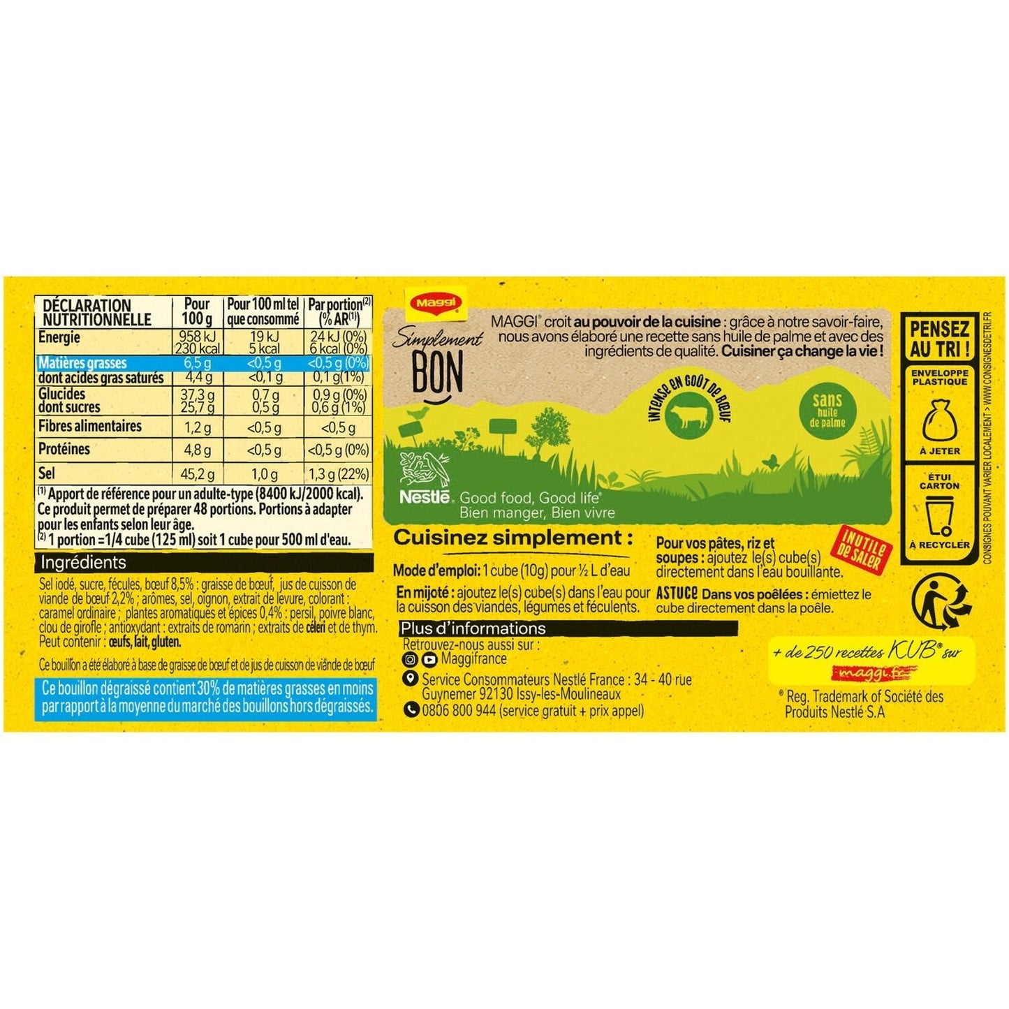 [ANTI-GASPILLAGE] Bouillon Bœuf Dégraissé MAGGI - Date de durabilité minimale : 07/2025