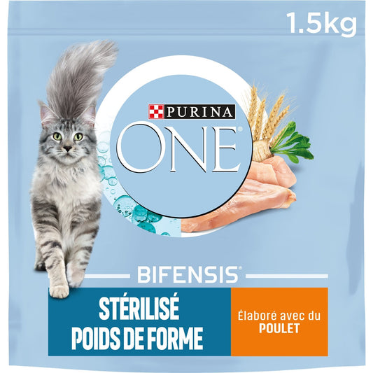 Croquettes pour Chat Adulte Stérilisé Contrôle Poids Bifensis PURINA ONE Le sac d'1,5kg