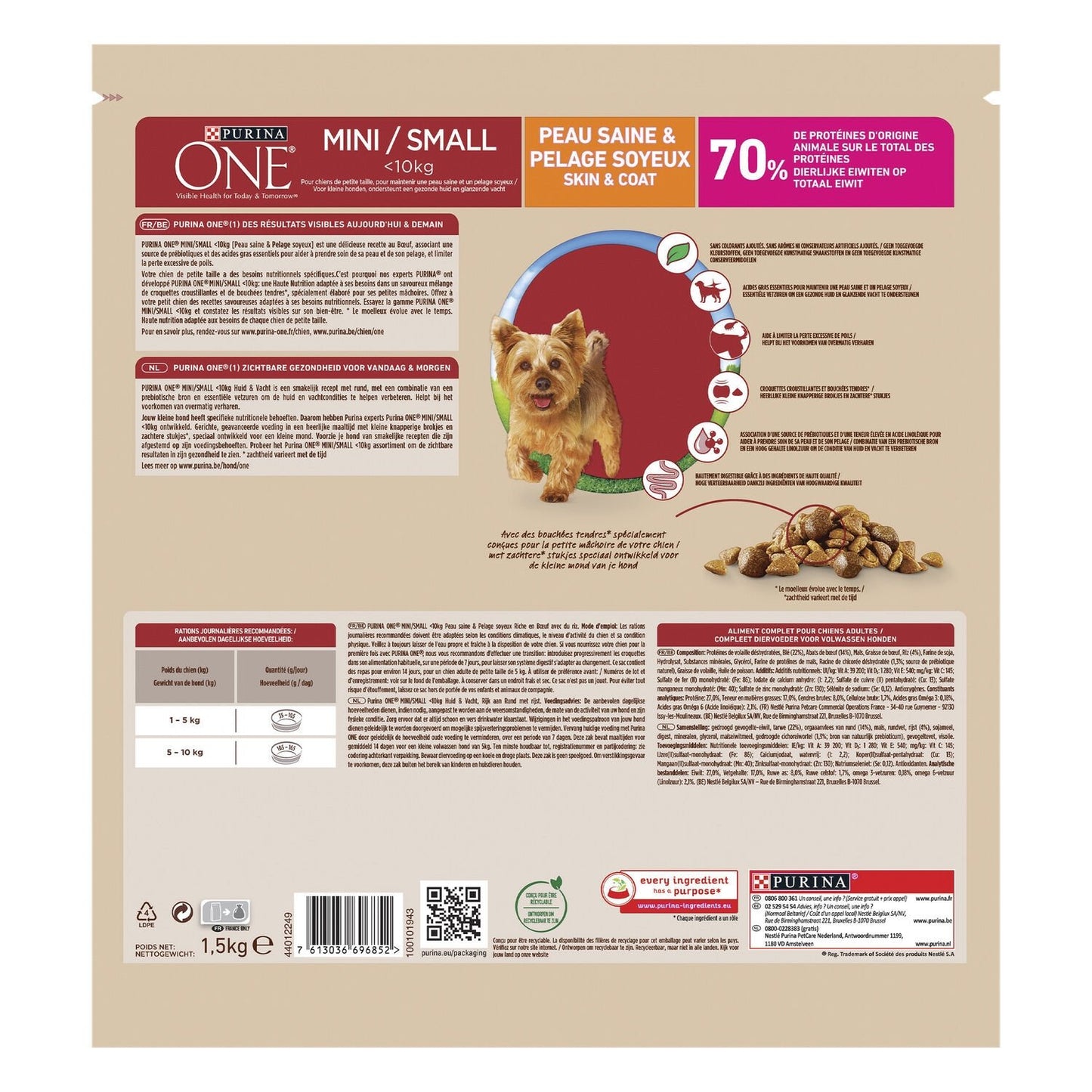 Croquettes pour Chien Adulte Peau Saine Pelage Soyeux Boeuf FRISKIES