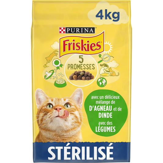 Croquettes pour Chat Stérilisé à l'Agneau, à la Dinde & aux Légumes PURINA FRISKIES