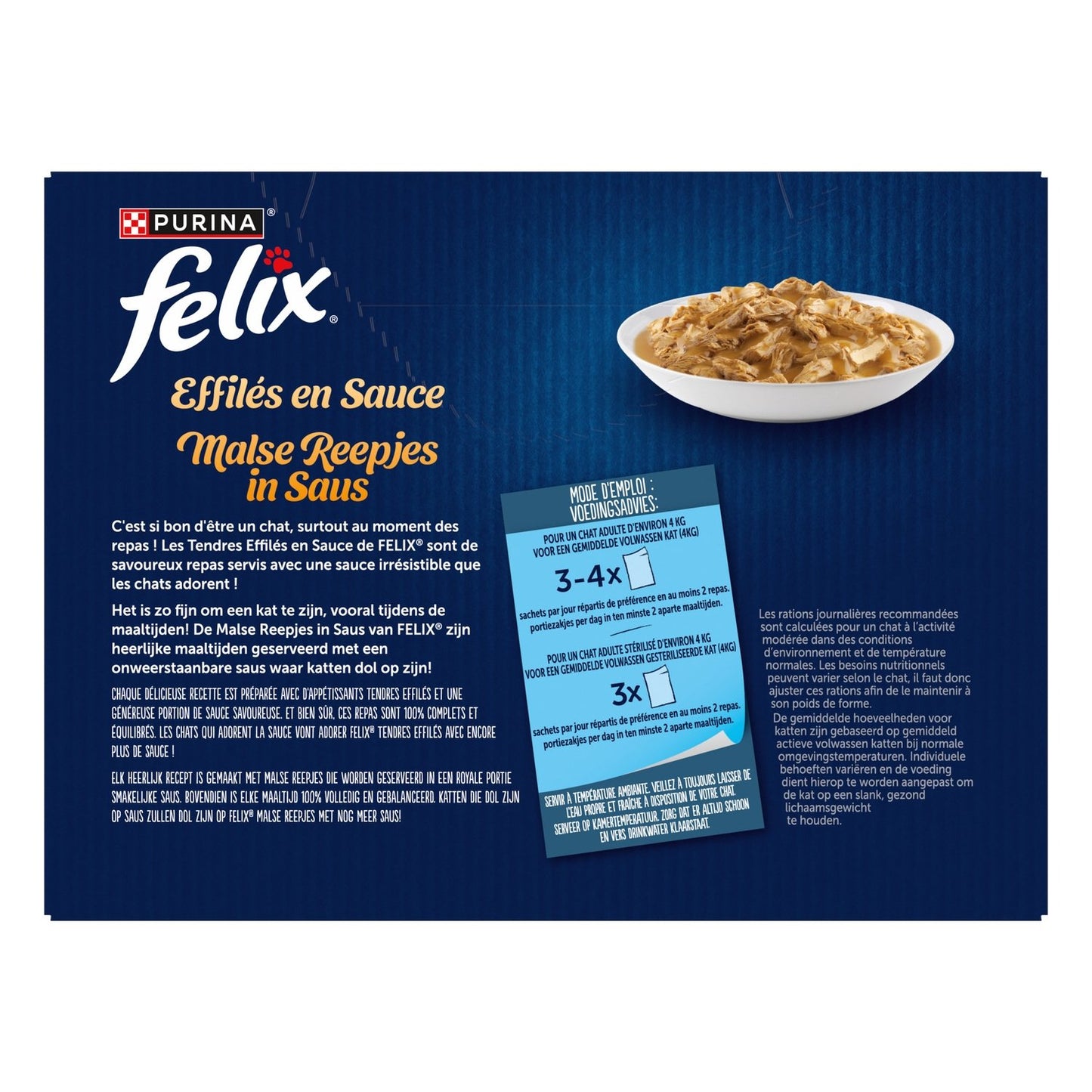 Purina Felix Adult Cat Food Shredded in Sauce with Beef, Chicken, Lamb &amp; Duck