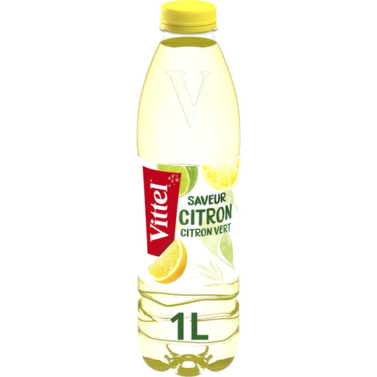 Eau Plate Aromatisée Citron Citron Vert VITTEL la bouteille de 1L