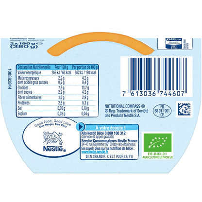 Plat Bébé Dès 6 Mois Petits Légumes Saumon Bio NESTLE NATURNES