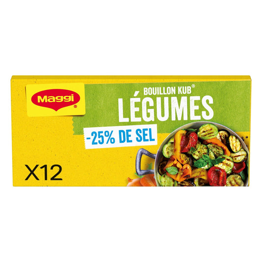 Bouillon en Cubes Légumes en Sel Réduit MAGGI la boite de 120g