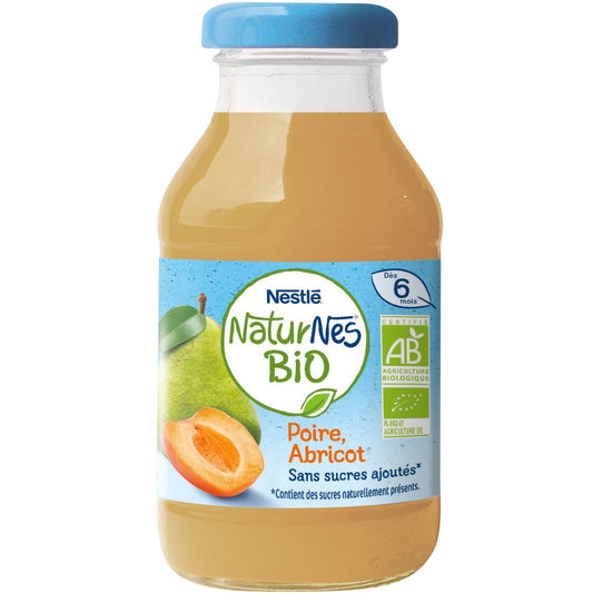 Boissons Bébé Bio Dès 6 Mois, Poire & Abricot, Sans Sucres Ajoutés NESTLE bouteille de 200ml