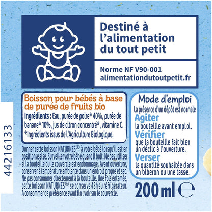 Organic Baby Drinks from 6 Months, Pear &amp; Banana No Added Sugar NESTLE