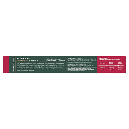 Café Capsules Compatible Nespresso Sumatra Intensité 10 By Nespresso STARBUCKS