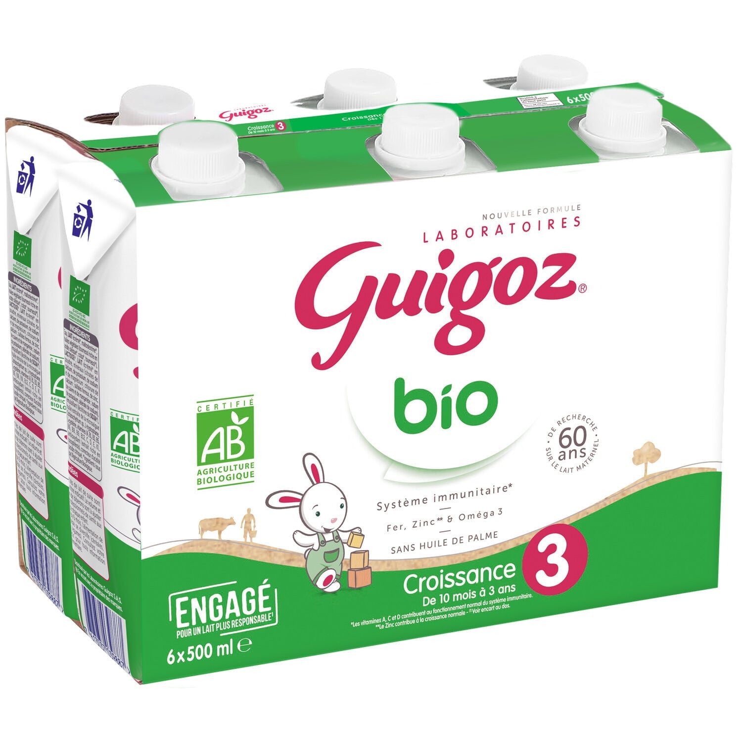 Lait bébé liquide 3ème âge Dès 10 Mois Bio Guigoz GUIGOZ 