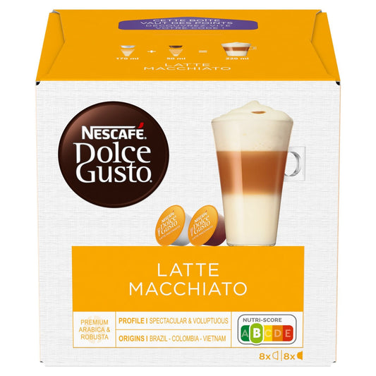 Café au Lait Capsules Latte Macchiato NESCAFE DOLCE GUSTO la boîte de 16 capsules