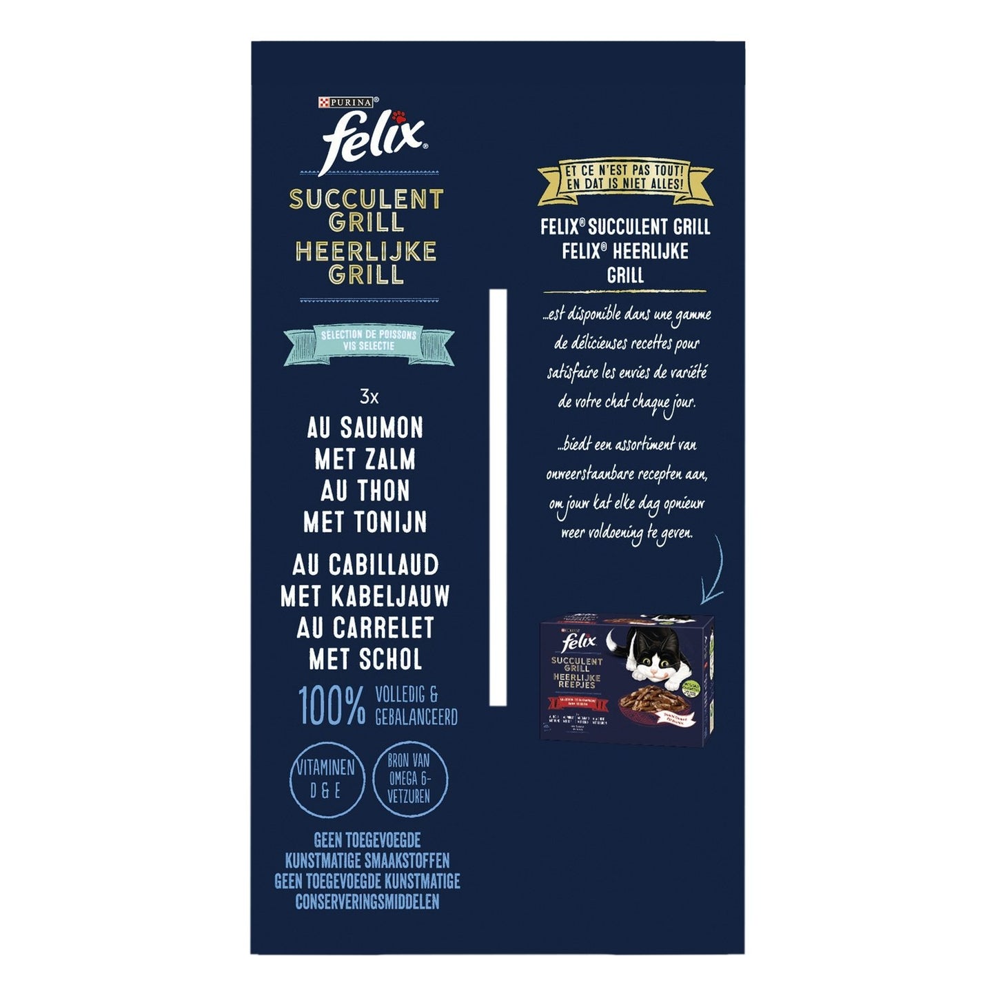 Pâtée pour Chat Adulte en Sauce Saumon Thon Cabillaud Carrelet Succulent Grill FELIX