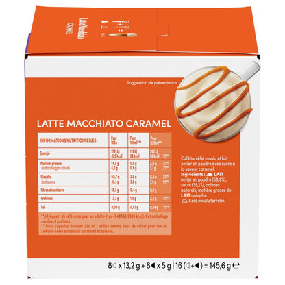 Café au Lait Capsules Latte Macchiato Caramel NESCAFE DOLCE GUSTO