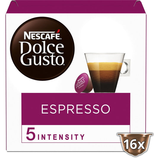 Café Capsules Espresso Intensité 5 NESCAFE DOLCE GUSTO la boite de 16 capsules