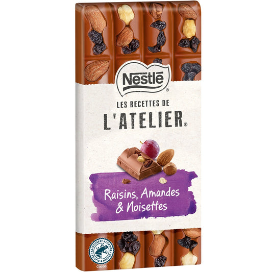 Chocolate Bar with Raisins, Almonds and Hazelnuts NESTLE WORKSHOP RECIPES