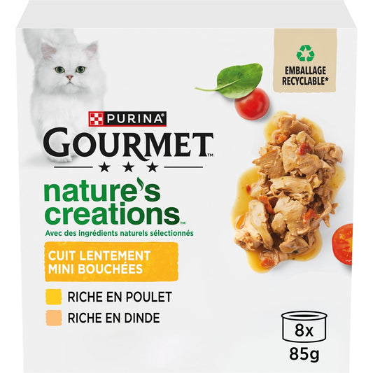 Pâtée pour Chat Adulte en Sauce Poulet Dinde Nature's Creations GOURMET Les 8 boîtes de 85g