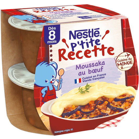 Plat Bébé Dés 8 Mois Moussaka au Bœuf P'tite Recette NESTLE