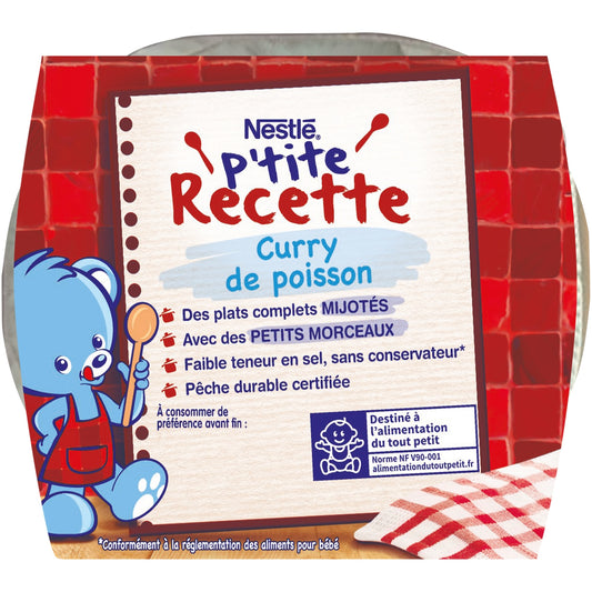 Plat Bébé Dés 12 Mois Curry de Poisson P'tite Recette NESTLE