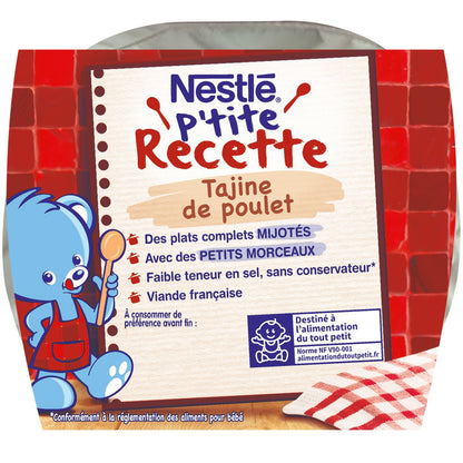Plat Bébé Dés 12 Mois Tajine de Poulet P'tite Recette NESTLE