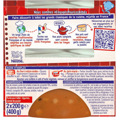 Plat Bébé Dés 12 Mois Tajine de Poulet P'tite Recette NESTLE