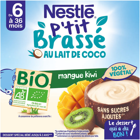Baby Dessert +6 Months Coconut Milk Mango &amp; Organic Kiwi P'TIT BRASSE