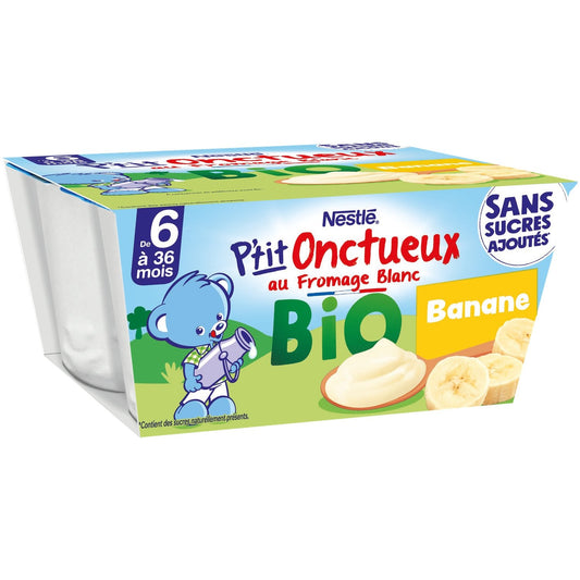 Dessert Bébé Dés 6mois,banane Bio P'TIT ONCTUEUX