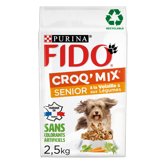 Croquettes pour Chien Sénior Volaille Légumes Croq' Mix FIDO