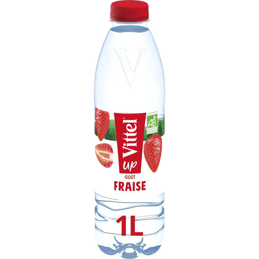 Eau Plate Aromatisée Fraise VITTEL la bouteille de 1L