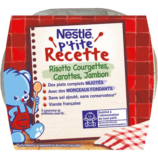 Baby Dish From 8 Months Risotto Zucchini Carrots Ham Little Recipe NESTLE