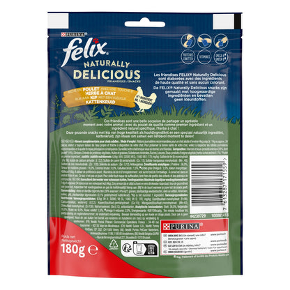 FELIX Naturally Delicious Katzenminze-Hühnchen-Leckerlis für erwachsene Katzen