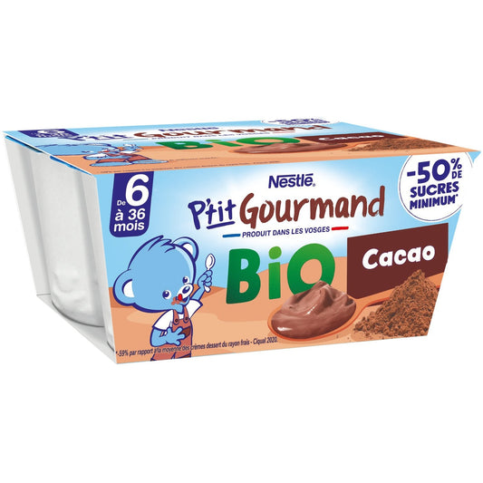 Dessert Bébé Dès 6 Mois, Cacao Bio P'TIT GOURMAND