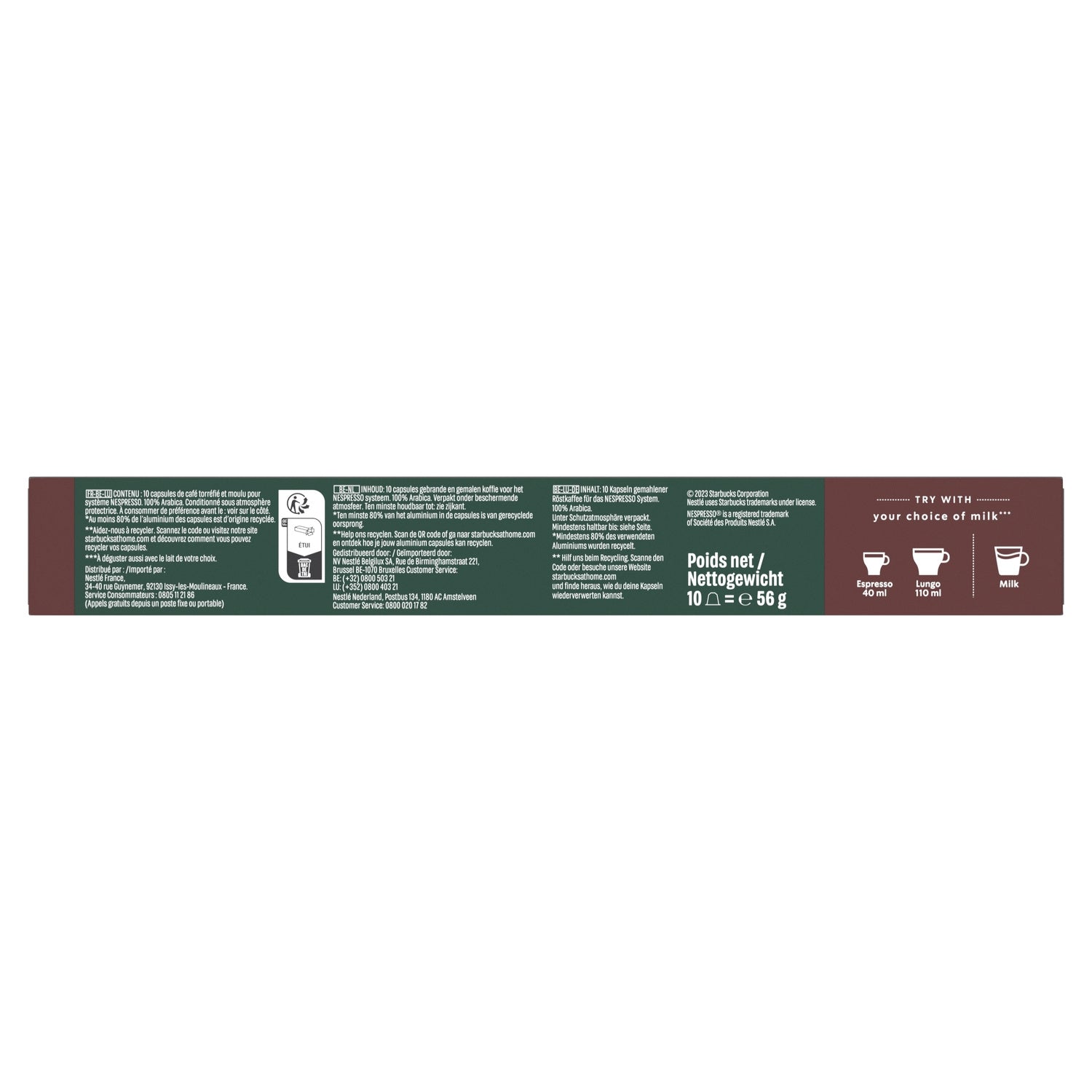 Café Capsules Espresso Italian Style Roast Intensité 11 Compatible Nespresso STARBUCKS 