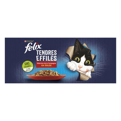 Felix Adult Cat Food in Jelly with Shredded Beef, Rabbit, Lamb &amp; Chicken