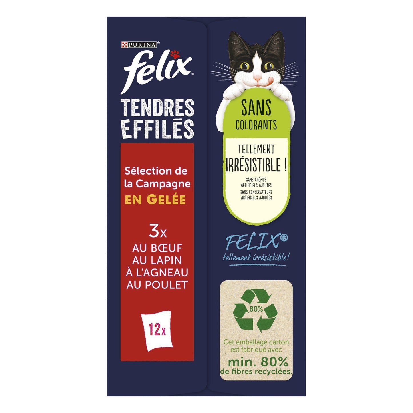 Felix Adult Cat Food in Jelly with Shredded Beef, Rabbit, Lamb &amp; Chicken
