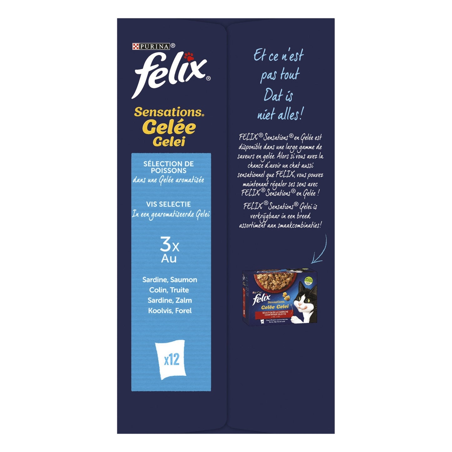 Adult Cat Food in Jelly Sardine Salmon Hake Trout Sensations FELIX