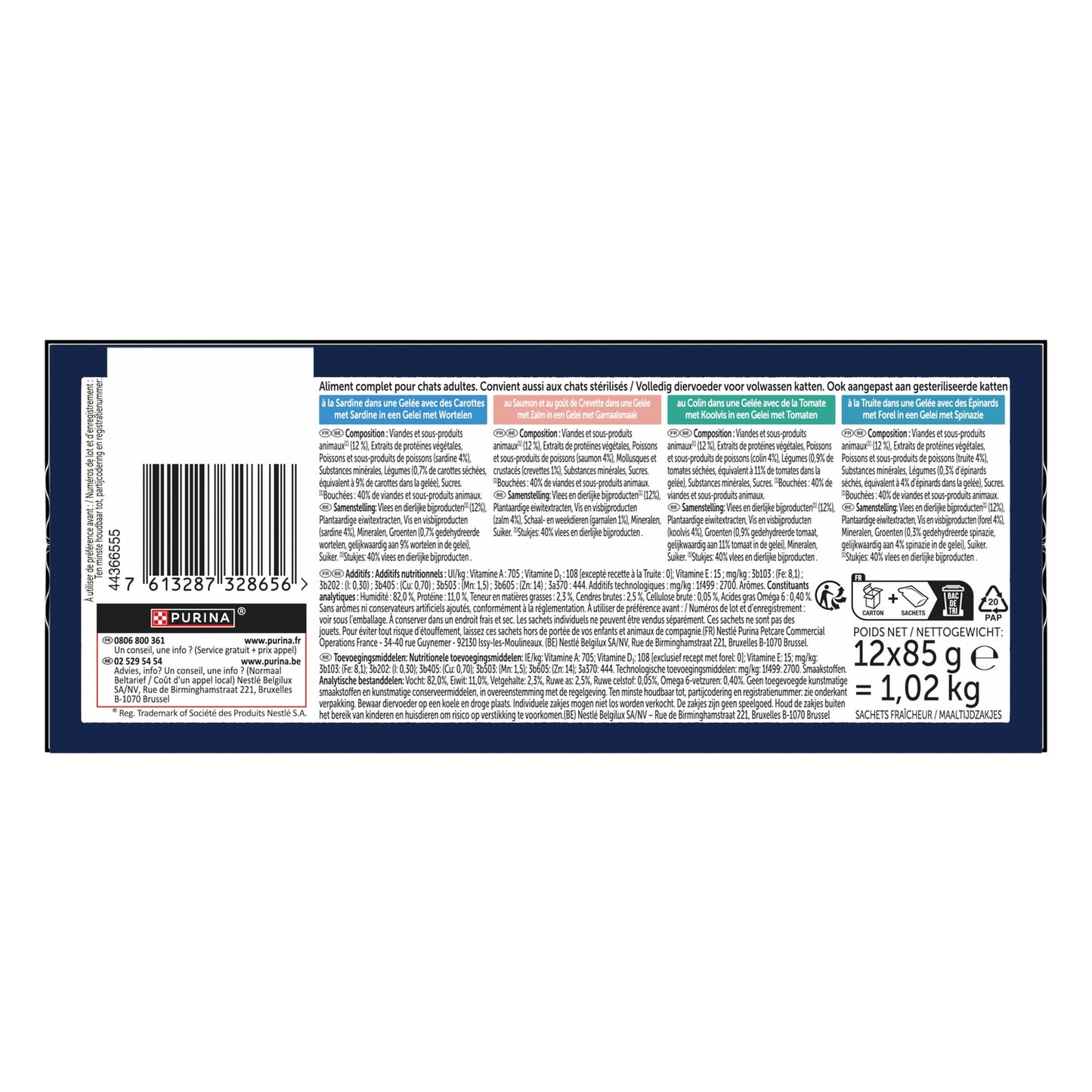 Adult Cat Food in Jelly Sardine Salmon Hake Trout Sensations FELIX