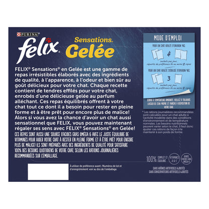 Pâtée pour Chat Adulte en Gelée Dinde Boeuf Poisson Légume Sensations FELIX
