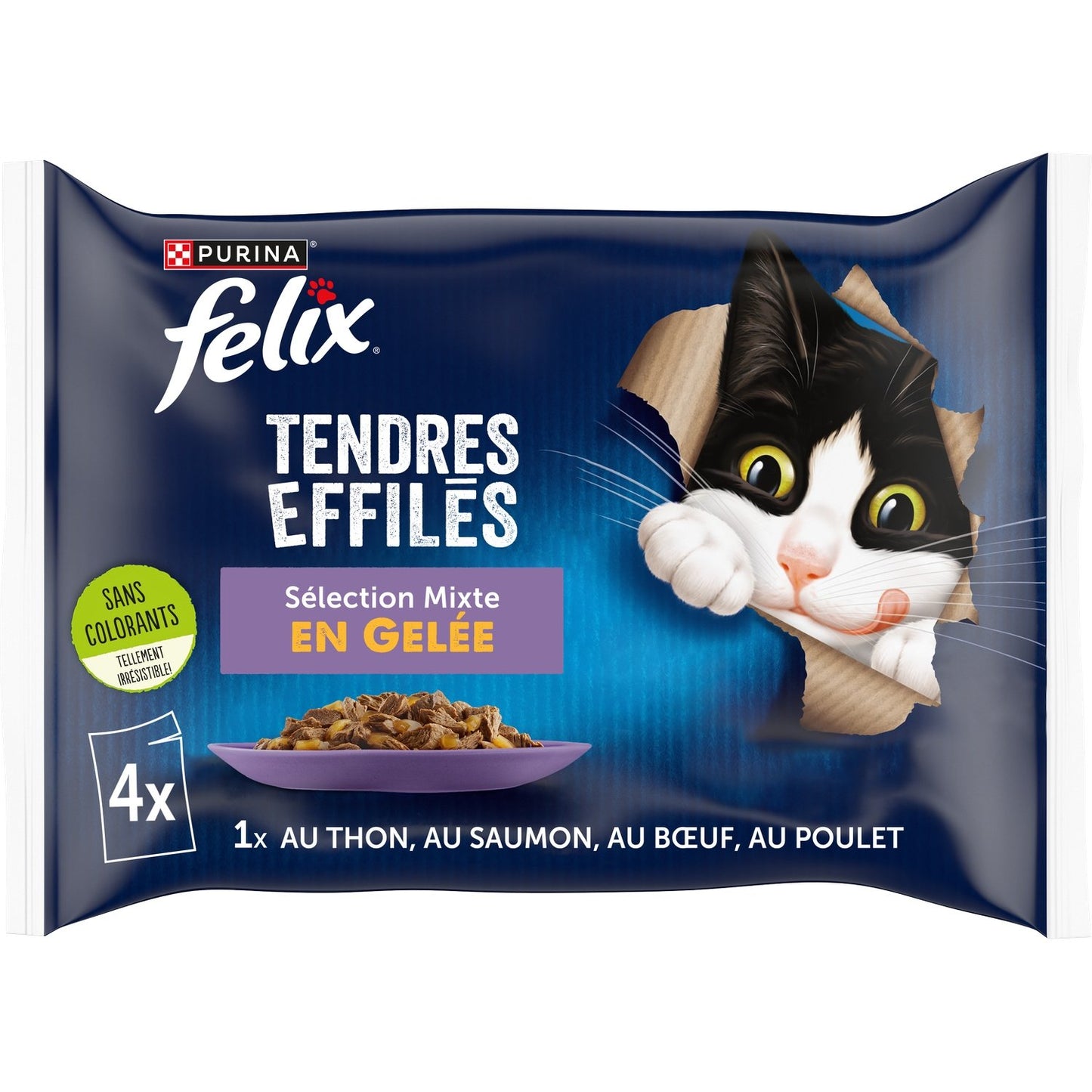 Felix Adult Cat Food with Shredded Tuna, Salmon, Beef &amp; Chicken