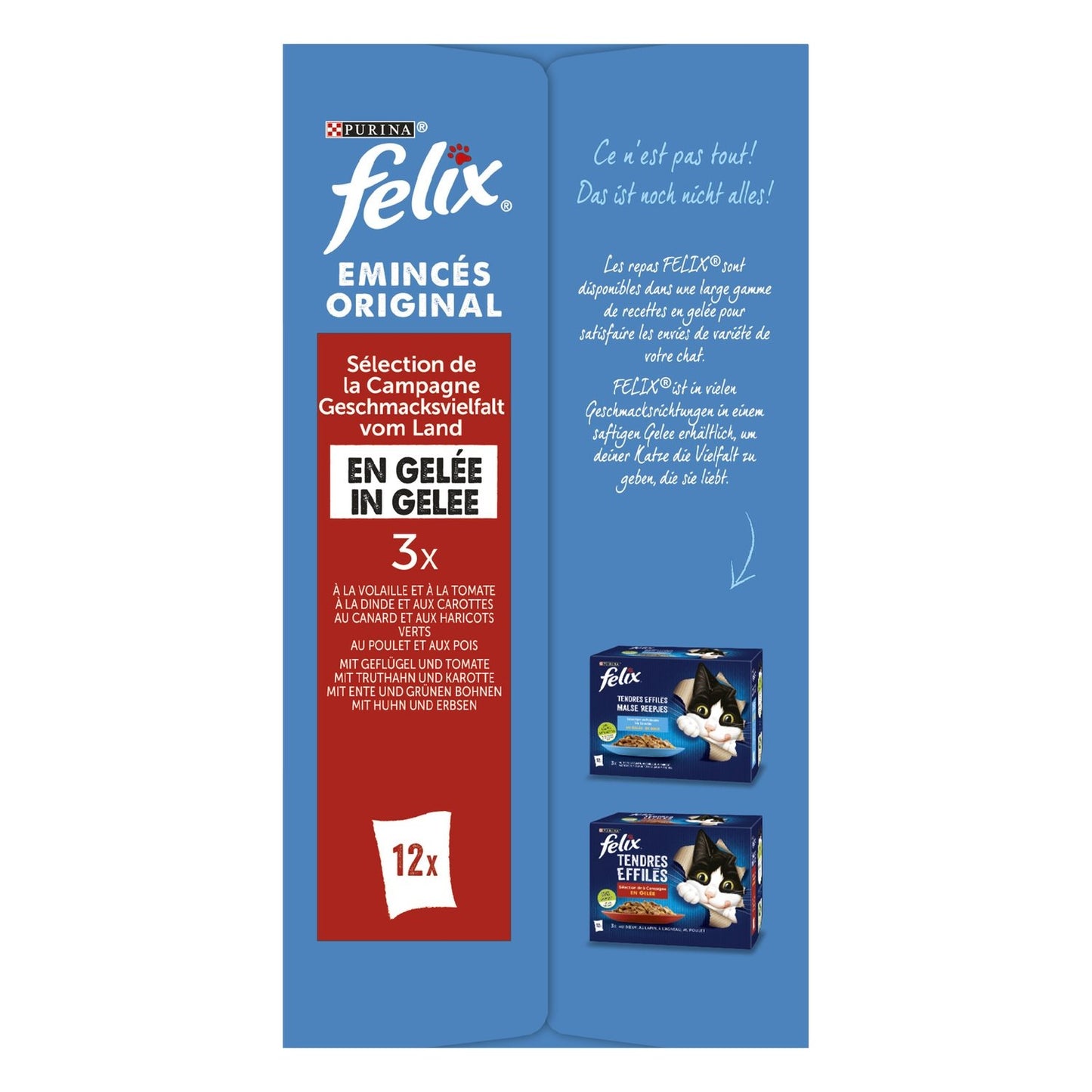 Pâtée pour Chat Adulte Emincés en Gelée Volaille Légumes FELIX