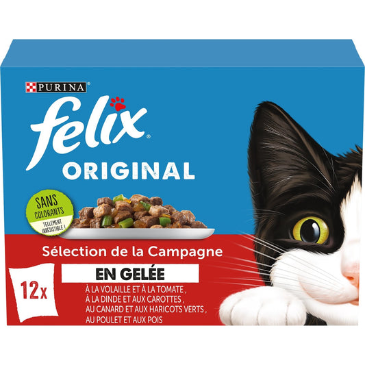 Felix Adult Cat Food with Sliced Poultry and Vegetables in Jelly