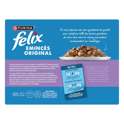 Pâtée pour Chat Adulte Emincés en Gelée Boeuf Poulet Saumon Thon FELIX