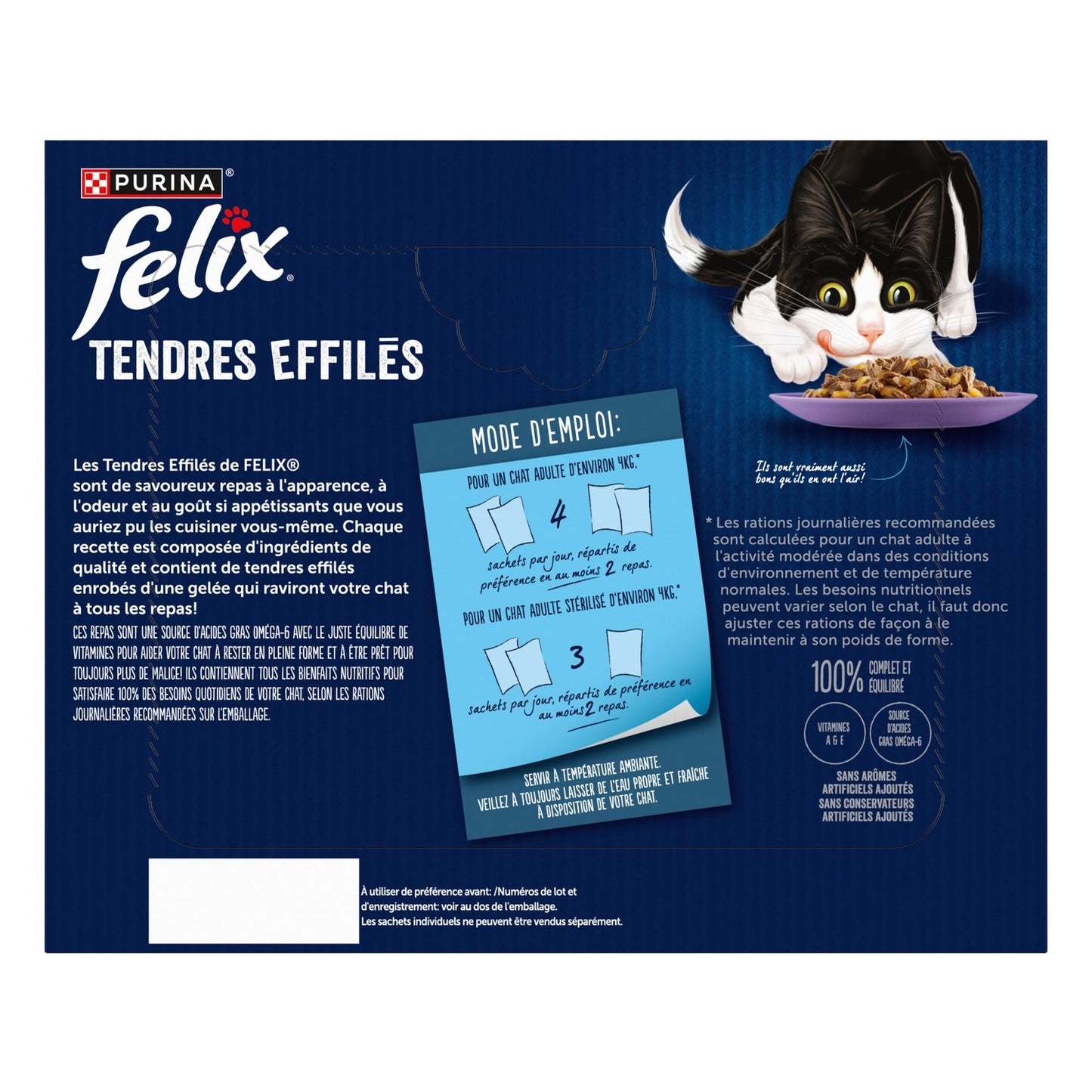 Pâtée pour Chat Adulte Tendres Effilés en Gelée Poulet Boeuf Thon Saumon FELIX