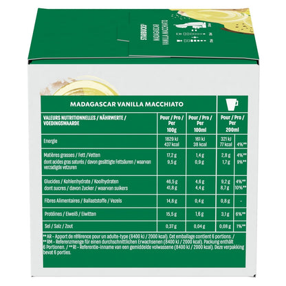 [ANTI-GASPILLAGE] Café Capsules Macchiato Vanille Compatible Dolce Gusto STARBUCKS - Date de durabilité minimale : 31/10/2025