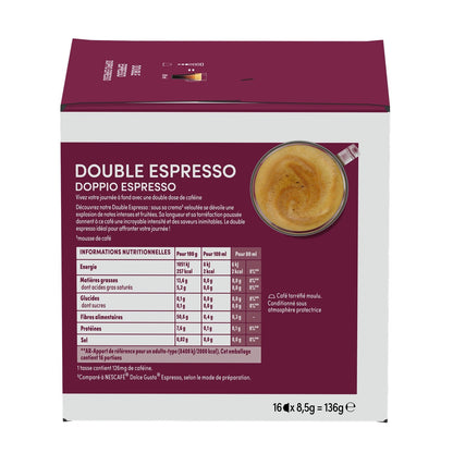 Café Capsules Double Espresso Intensité 10 NESCAFE DOLCE GUSTO