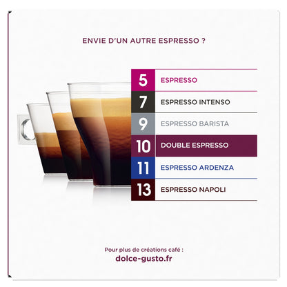 Café Capsules Double Espresso Intensité 10 NESCAFE DOLCE GUSTO