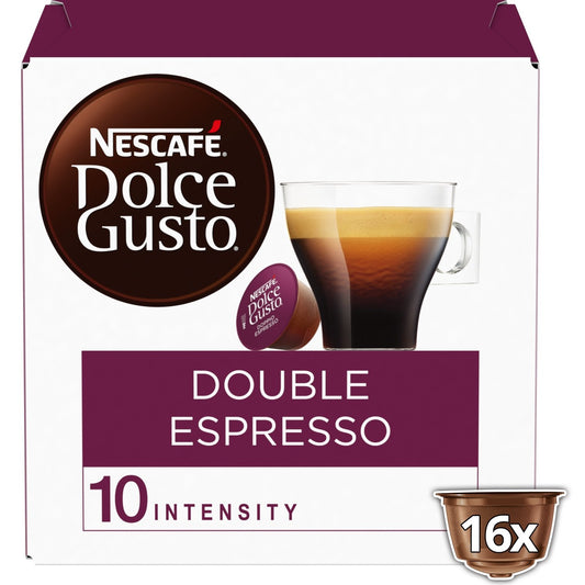 Café Capsules Double Espresso Intensité 10 NESCAFE DOLCE GUSTO la boîte de 16 capsules