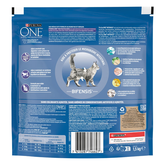 Croquettes pour Chat Adulte Stérilisé Sensible Poisson Mer Bifensis PURINA