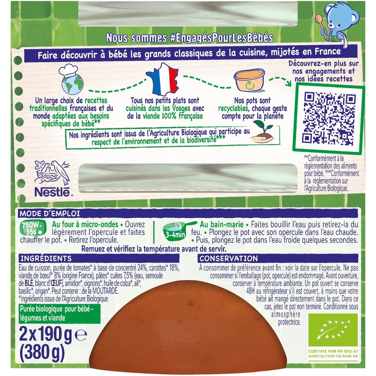 Baby Dish From 8 Months Organic Spaghetti Bolognese Little Recipe NESTLE
