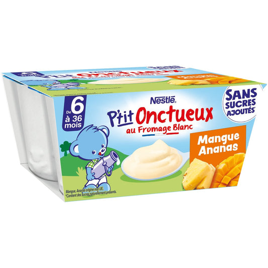 Dessert Bébé Dés 6 Mois, Mangue Ananas NESTLE 4 pots de 90g