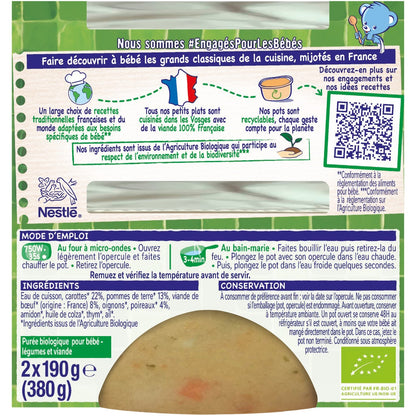 Baby Dish From 8 Months Organic Pot au Feu NESTLE