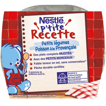 Plat Bébé Dés 12 Mois Poisson à la Provençale P'tite Recette NESTLE